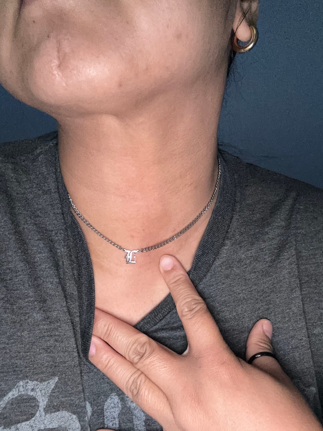 Customer photo review of Cuban Initial Necklace