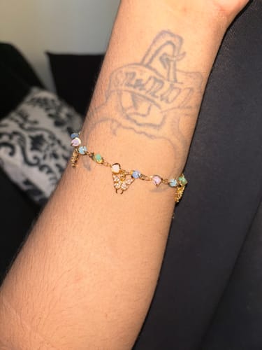 Customer photo review of Cotton Candy Butterfly Bracelet (Pre Order)
