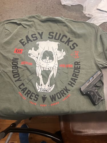 Karly H. review of EASY SUCKS BEAR SKULL T-SHIRT image 1 out of 1