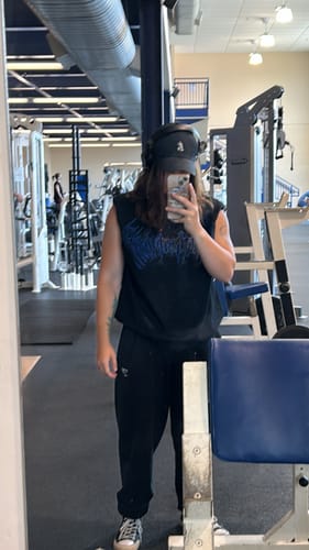 Customer photo review of Abyssal Bloom Oversized T-shirt [MOONLIGHT BLUE]