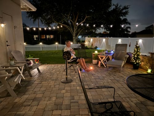 Customer photo review of DURAWEATHER POLY® Folding Side Table w/ Removable Serving Tray - Ships Fully Assembled
