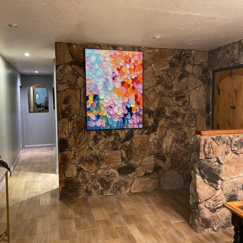 Customer photo review of Colorful Abstract Textured Painting Canvas #AT102