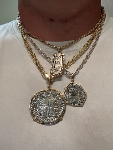Customer photo review of Limited Edition - Atocha Silver Bar Pendant - Various 14K Gold Mounts