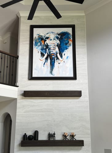 Customer photo review of Blue Elephant Painting #ANE06