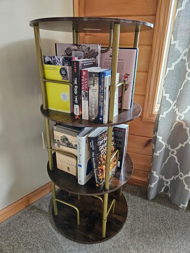 Customer photo review of Flycity 3-5 Tier Rotating Bookshelf With 360° Spinning Display
