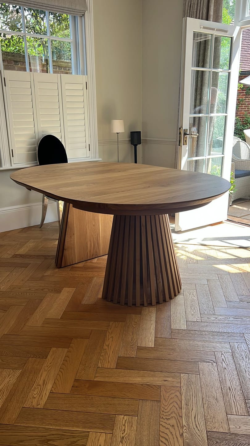 Customer photo review of Vivien Extendable Round Oak Dining Table