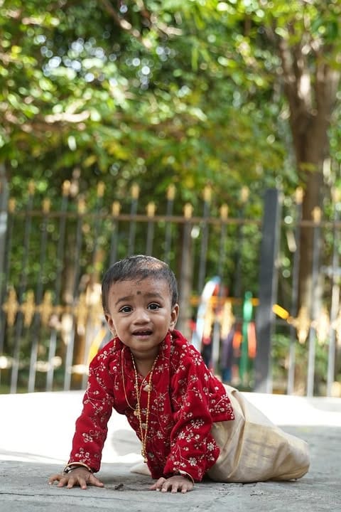 Customer photo review of Royal Red and Gold Dhoti Kurta for Boys – Traditional Ethnic Wear for Baby Boy