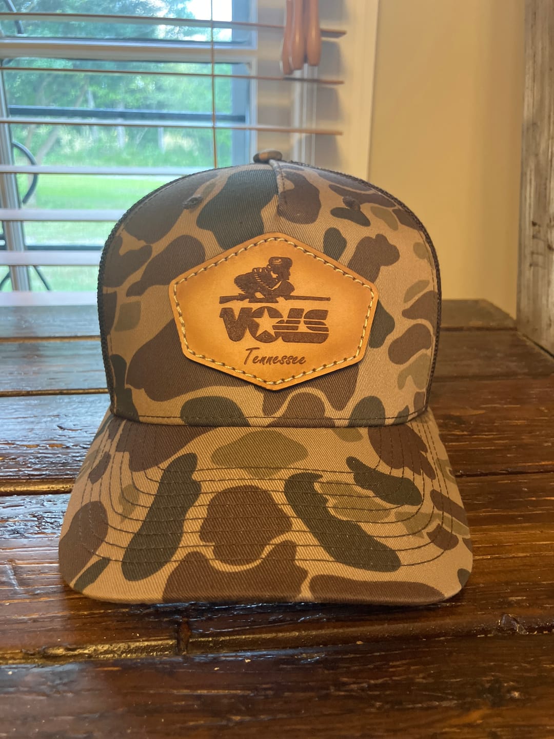 Customer photo review of Richardson 112PFP Duck Camo Leather Patch Hat