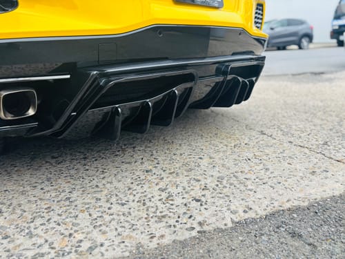 Customer photo review of Fits Chevrolet Corvette C8 2020-2025 Shark Fin Style Gloss Black Rear Bumper Diffuser