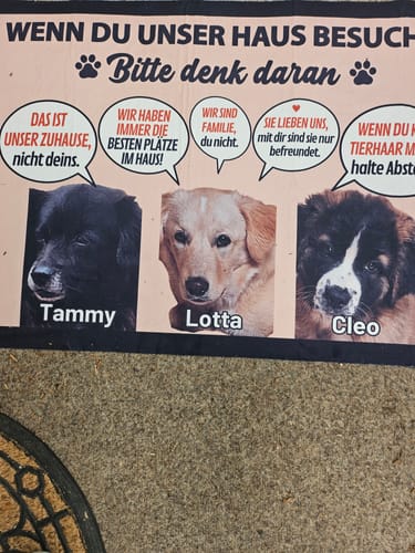 Customer photo review of Begrüßungskomitee - Individuelle Fußmatte