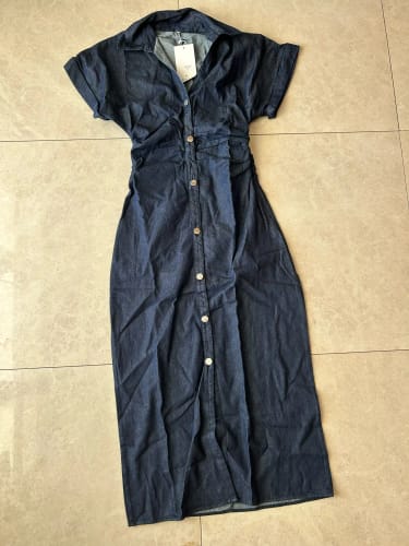 Customer photo review of Robe Chemise Jean Femme