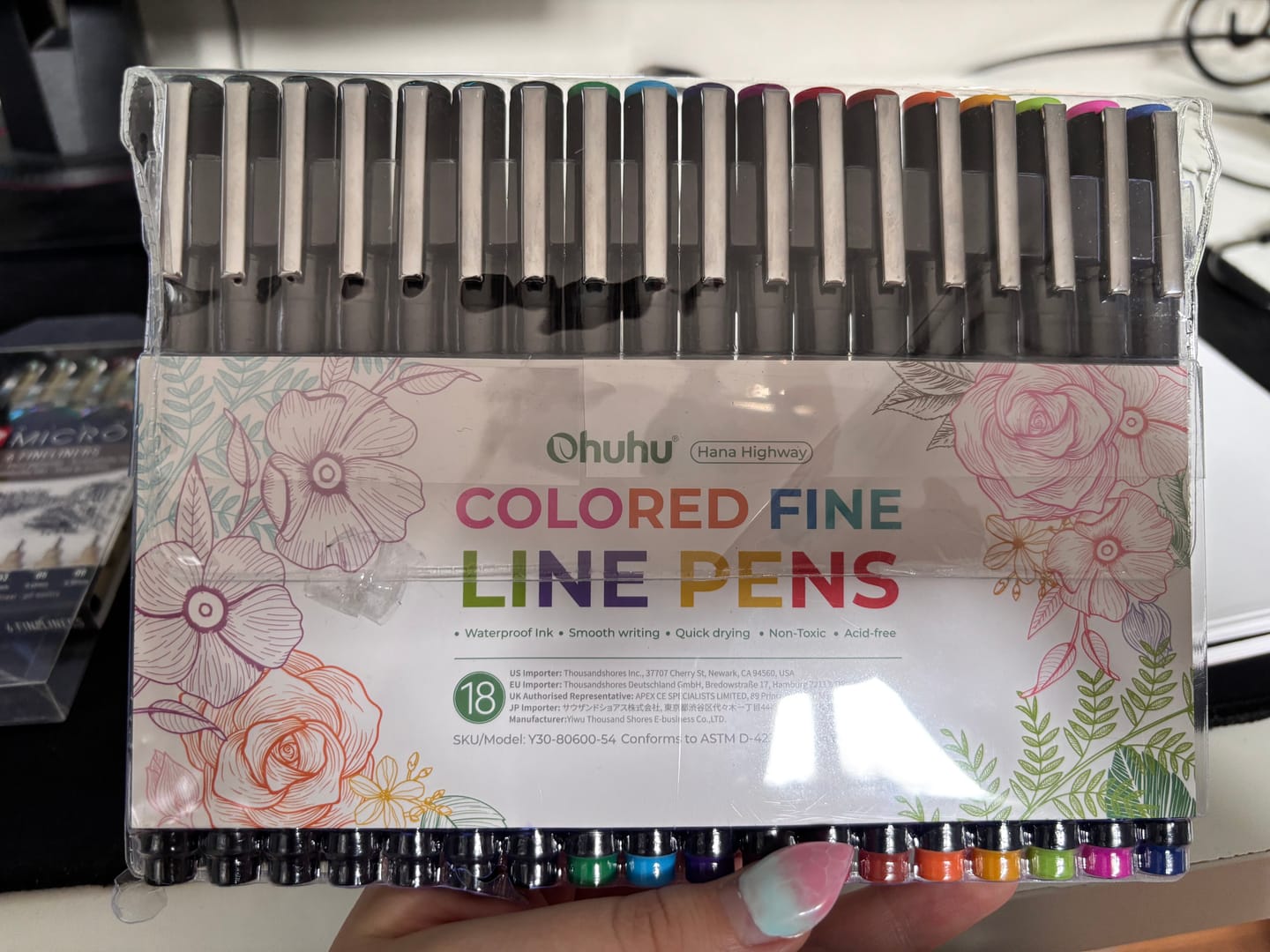 Customer photo review of Ohuhu Hana Highway Fineliner Drawing Pens,18 Pack