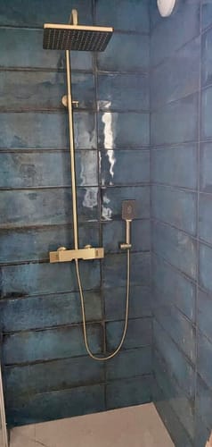 Customer photo review of Colonne de douche et bain or brossé