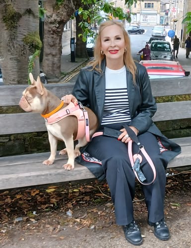 Deborah S. review of Boomerang Harness - XS-M Breeds - Pink image 1 out of 1