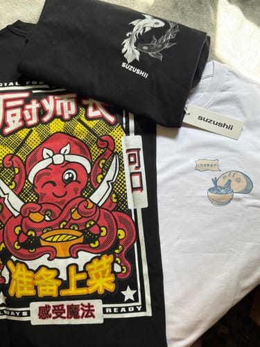 Customer photo review of Ramen Gobbler Back T-Shirt