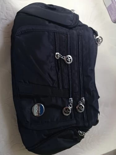 Customer photo review of Nylon Crossbody Bag Multi-Compartment — Black | KIMLUD