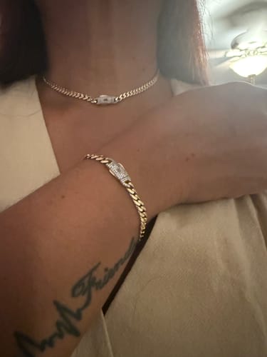 Customer photo review of 14k Hollow Cuban MONACI Choker + Bracelet + Ankle Bracelet Set (5MM) 🤩 JTJ™