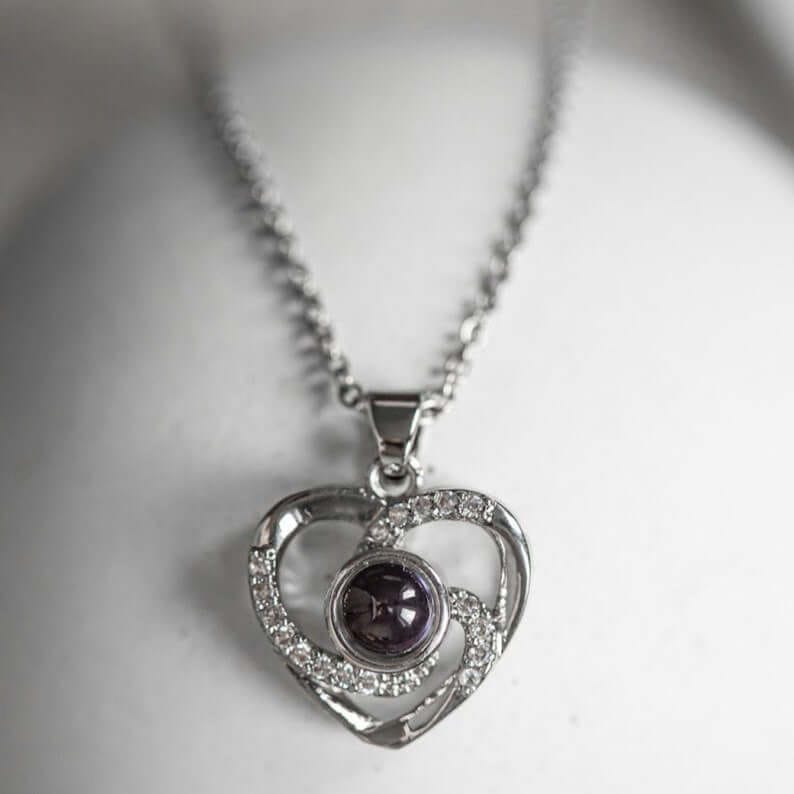Customer photo review of Personalized Photo Projection Necklace