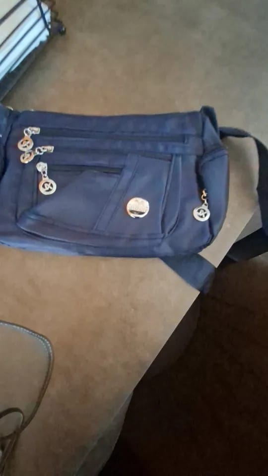 Customer photo review of Nylon Crossbody Bag Multi-Compartment — Black | KIMLUD