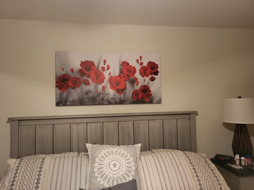 Customer photo review of RED BLOSSOM FLOWERS CANVAS