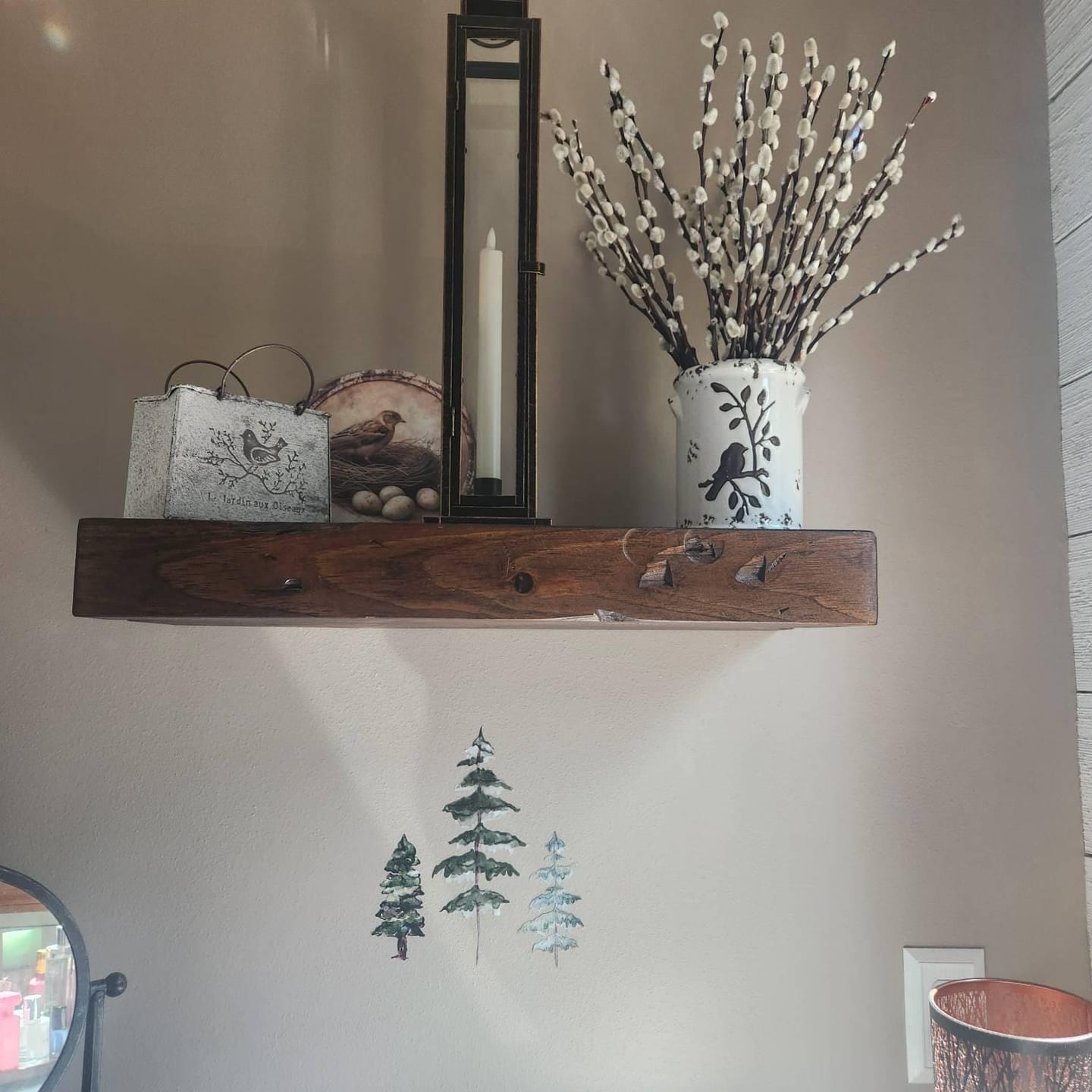 Customer photo review of Watercolor Trees Wall Decals