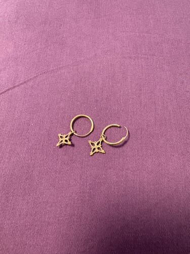 Customer photo review of עגילי חישוק מרקש מוזהבים