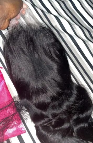 Customer photo review of Brazilian Remy Body Wave Lace Front Wig 13x6 13x4 Transparent — Deep Ebony Black | KIMLUD