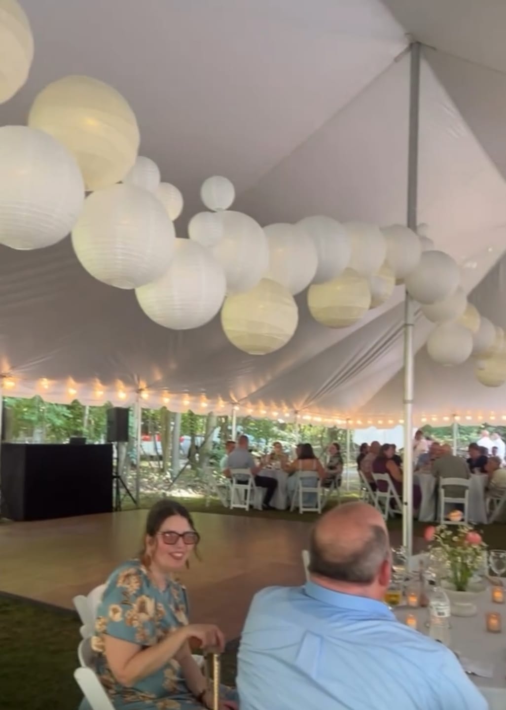 Customer photo review of 12-Pack 20 Inch Ivory Free-Style Ribbing Round Paper Lantern