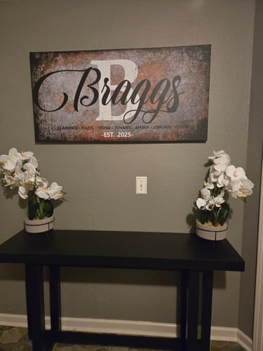 Customer photo review of Family Last Name Sign
