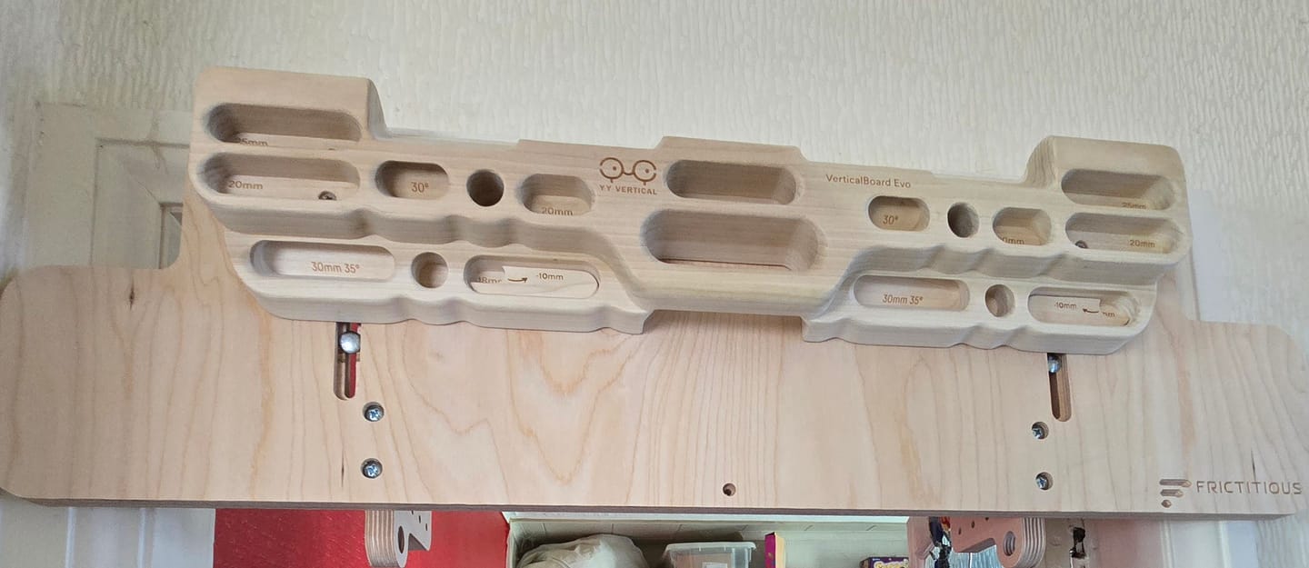 Customer photo review of Hangboard Doorway Mount