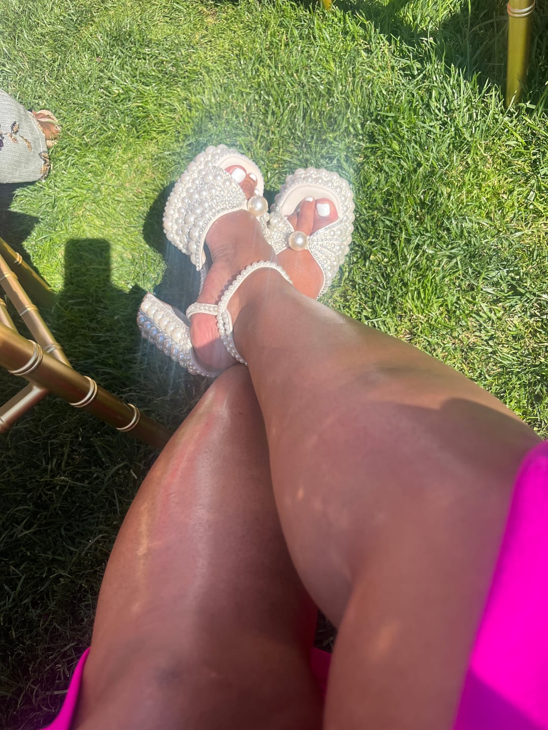 Customer photo review of ASTRELLA-WHITE PLATFORM HEELED SANDAL