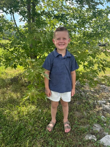 Customer photo review of Navy Blue Terry Polo Short Set