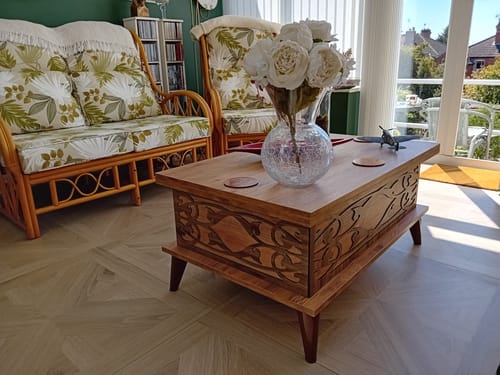 Customer photo review of Magic Natural Extendable Coffee & Dining Table 6 in 1