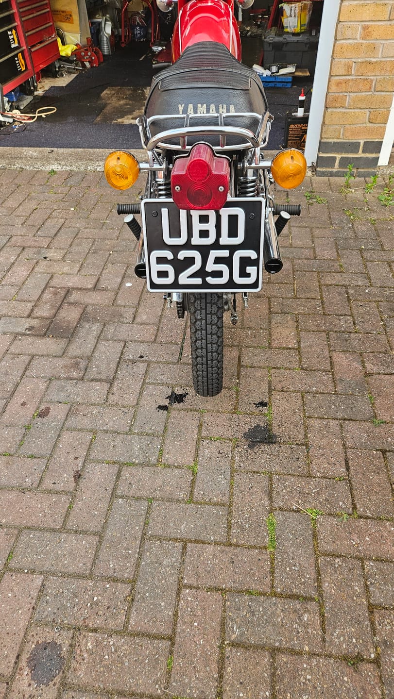Customer photo review of Classic Metal Pressed Motorcycle Number Plate - 9 x 7 Inches