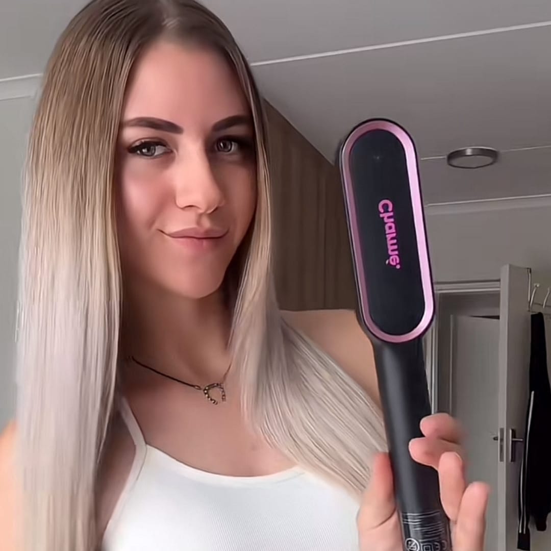 Customer photo review of Charmé Halo Pro – Ultimate One-Pass Straightening Brush