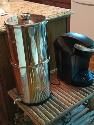 Customer photo review of 2.25G Gravity-fed Water Filter System, Stainless-Steel System with 2 Filters