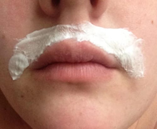 Customer photo review of Painless Facial Hair Removal Cream