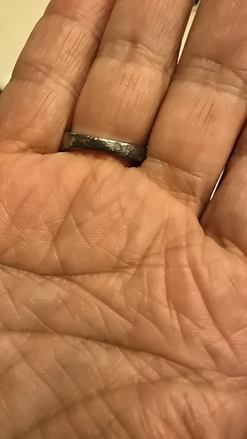 Customer photo review of Moissanite With Channel Set Sapphire Accents Engagement Ring