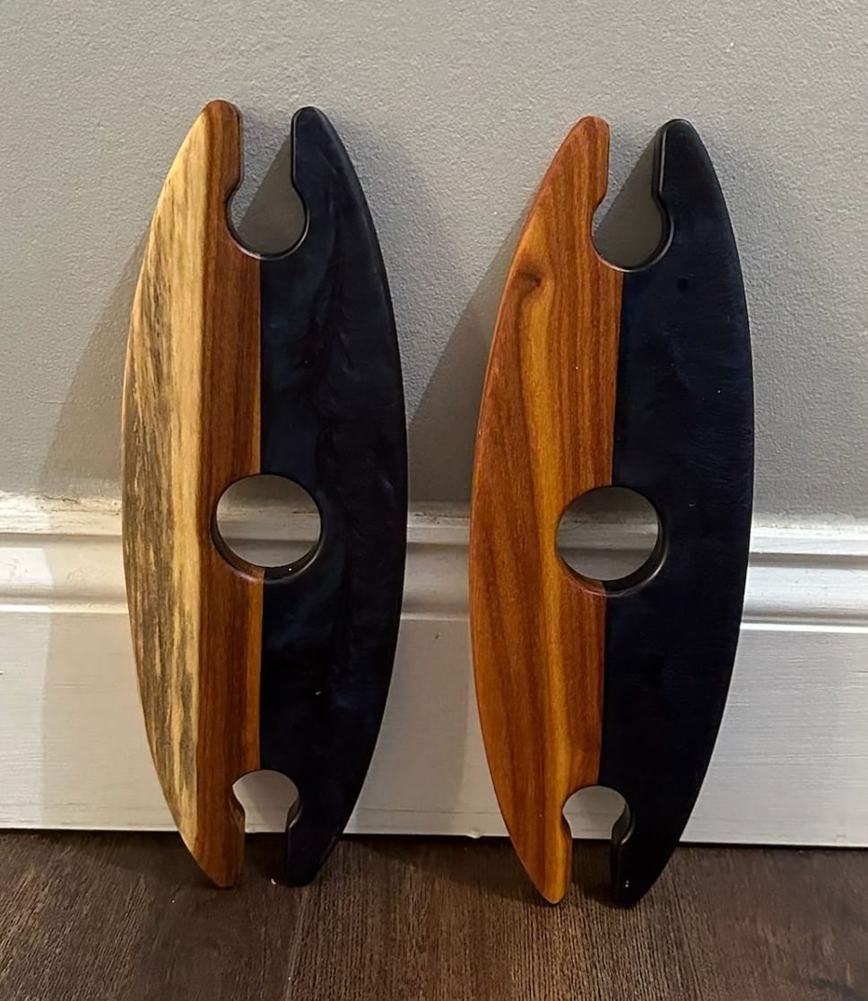 Customer photo review of 11x4" Wine Caddy 1 Acrylic Router Template