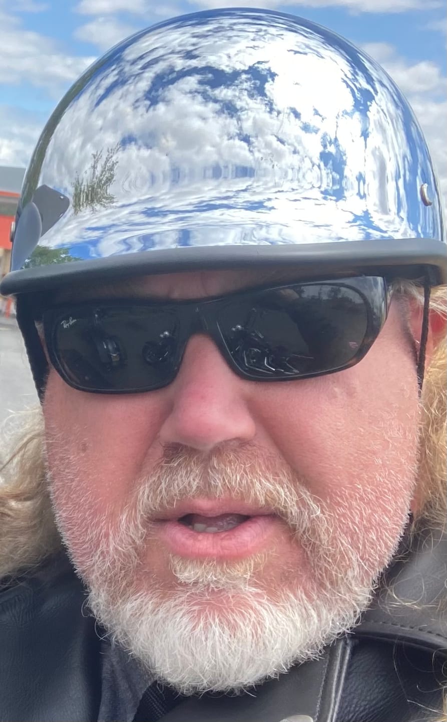 Customer photo review of Smallest & Lightest DOT Open Face Polo Helmet - Chrome
