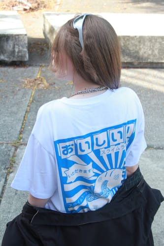Customer photo review of Ramen Gobbler Back T-Shirt