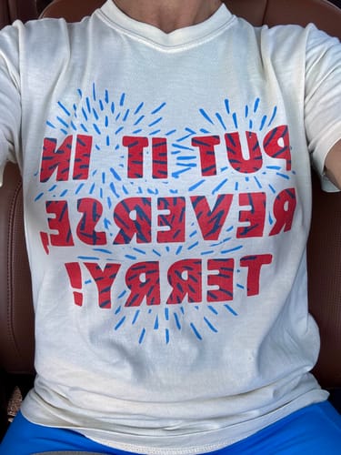 Customer photo review of Put It In Reverse Terry Comfort Colors Tee