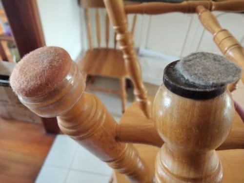 Customer photo review of Groovy Flex Silicone Felt Chair Leg Protectors | Stretchy Edition