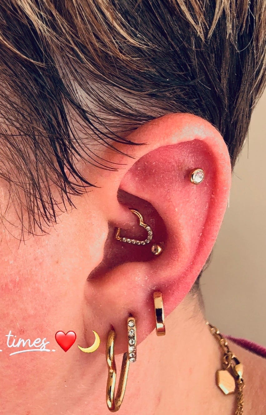 Customer photo review of Heart Clicker Piercing | Titan
