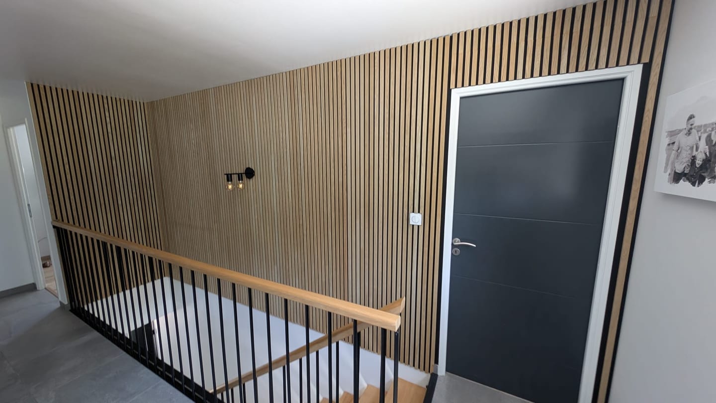 Customer photo review of Panneau acoustique Bois Chêne | Akupanel 260 Feutrine Noir