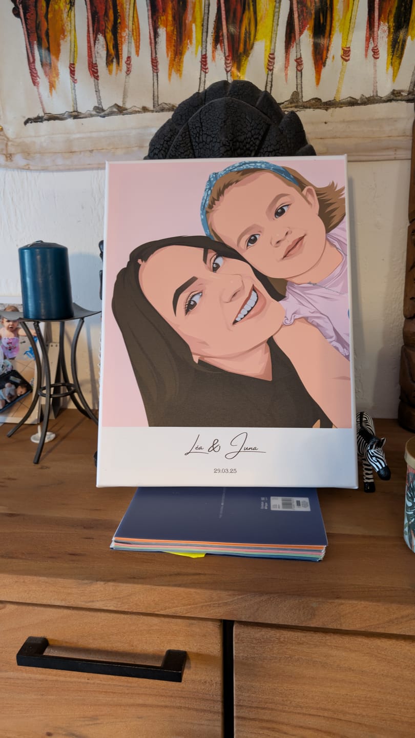 Customer photo review of Portrait Pop-Art & Prénoms (Sur Toile)