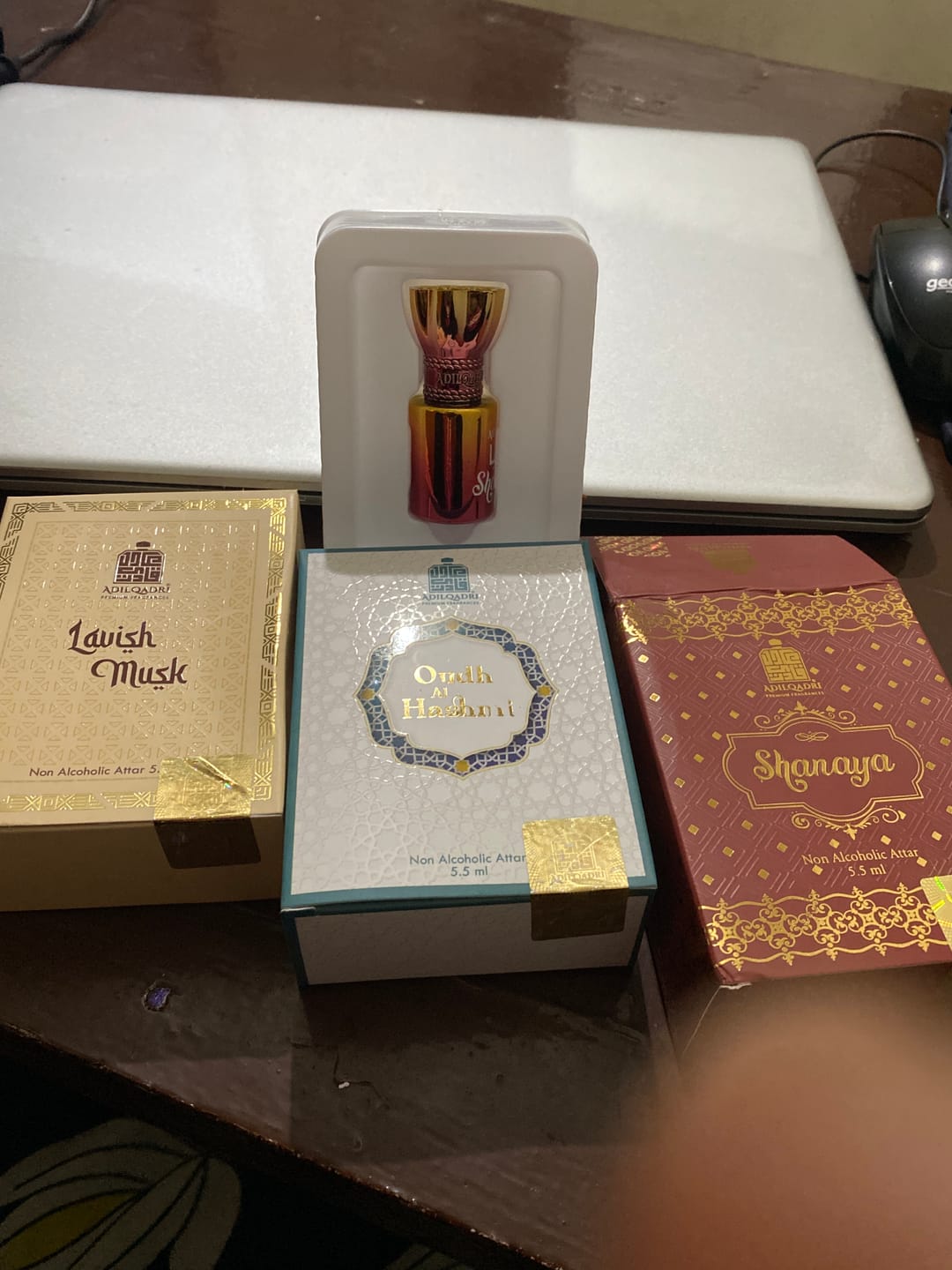 Customer photo review of 3 Pcs Attar Set Shanaya, Lavish Musk And Oudh Al Hashmi 5.5 Ml Each