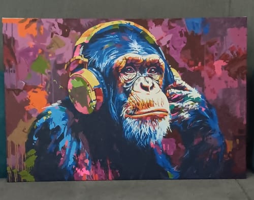 Customer photo review of Malen nach Zahlen - Musical Monkey - Premium Painting
