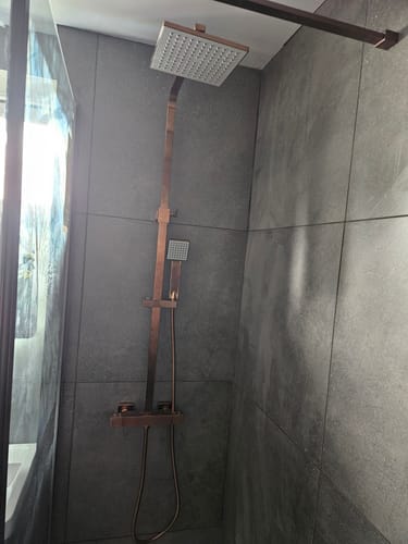 Customer photo review of Nuie Thermostatic Bar Mixer Shower with Shower Kit and Fixed Head - Brushed Bronze