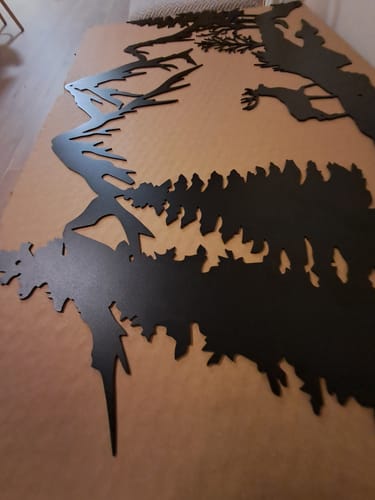 Customer photo review of Décoration Murale en Métal - Montagne et Cerf